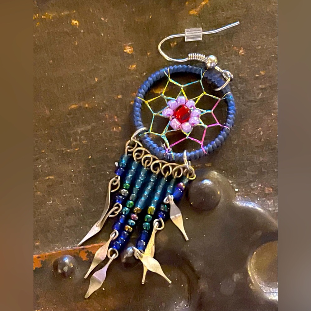 Beaded Dream Catcher Earrings